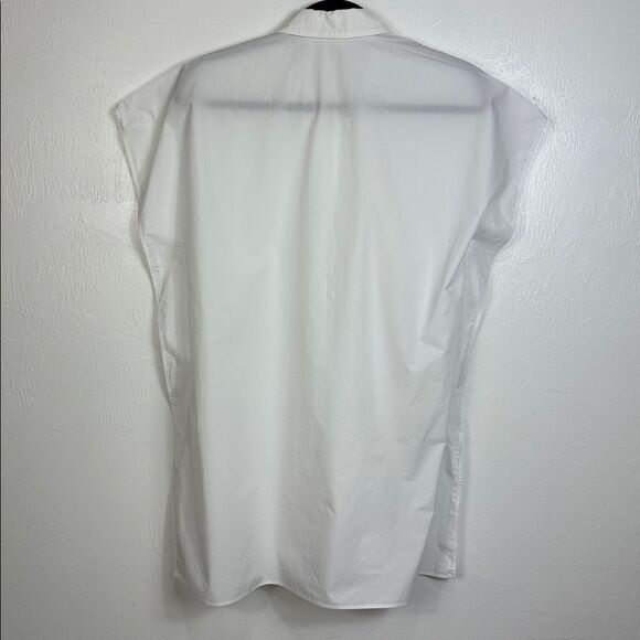 Sofie D'Hoore White Wide Shoulders Side Slits Blouse Top Size XS - Picture 4 of 7